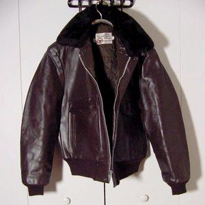 Vtg 80's Sears Leather Shop Brown Bomber jacket Sz 42 USA Made